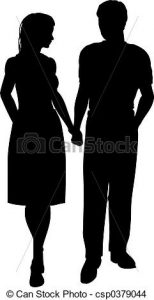 Siluetas de un hombre y una mujer